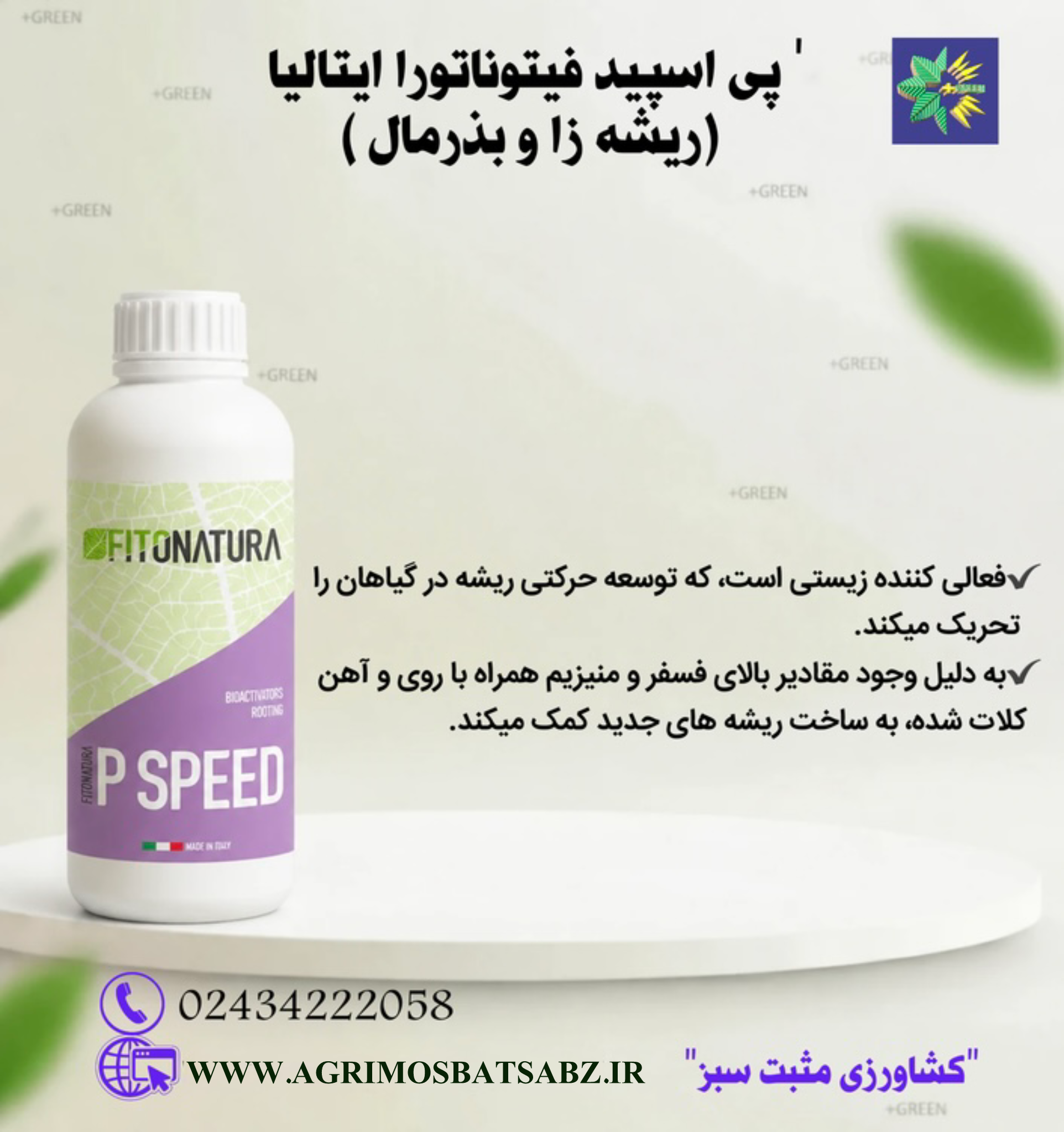 پی اسپید فیتوناتورا ایتالیا (ریشه زا و بذرمال)